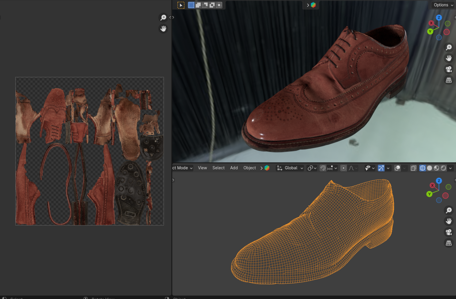 Résultat photogrammétrie mesh et texture
